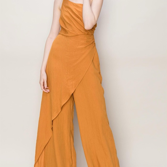 Caramel One Shoulder Jumpsuit NWT - Picture 7 of 11